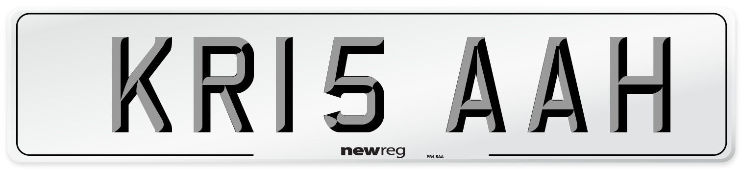 KR15 AAH Number Plate from New Reg